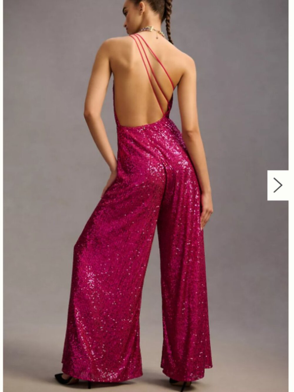 Anthropologie Zunilda Gutierrez Full‎ Sequin Lined Open Back Jumpsuit Size M NEW